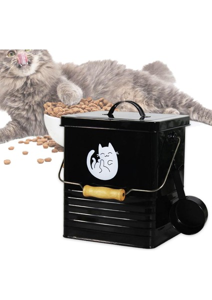 Kedi Köpek Maması Için Çok Fonksiyonlu Kapaklı Depolama Kovası Siyah (Yurt Dışından) modelleri