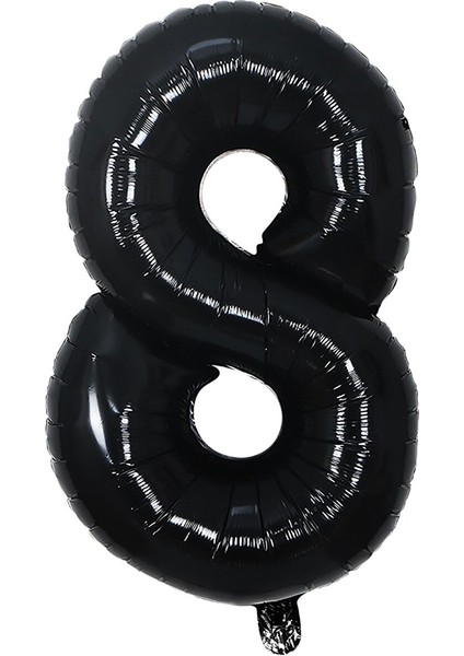 Folyo Balon Siyah 8 Rakamı 34 Inç 80 cm