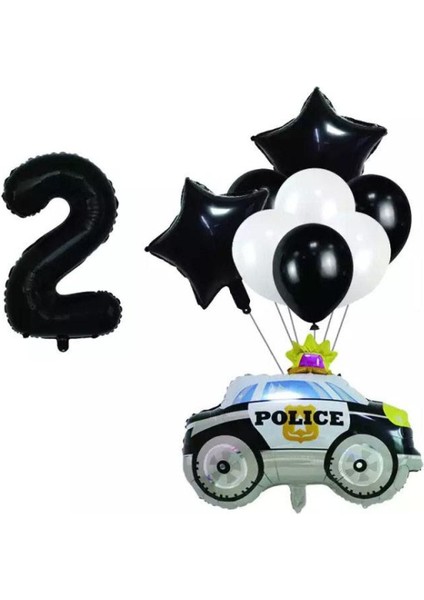 Police ( Polis Arabası ) Folyo Balon Seti Yaş 2