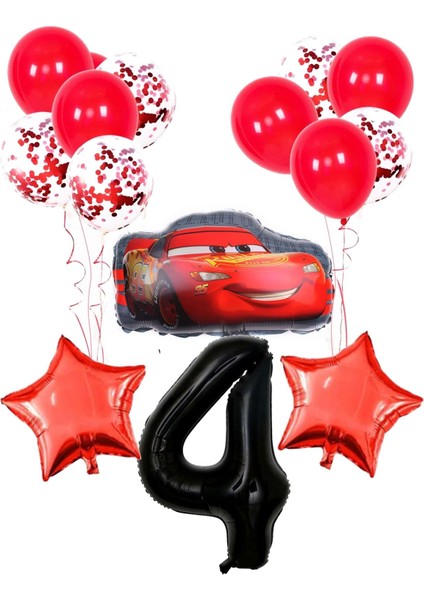 Pullu Şeffaf Balonlu Yarış Arabası Temalı Balon Seti Yaş 4