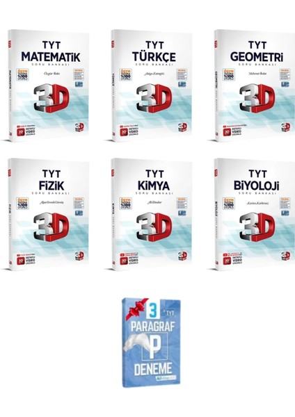 TYT Matematik Geometri Türkçe Fizik Kimya Biyoloji Soru Bankası Seti