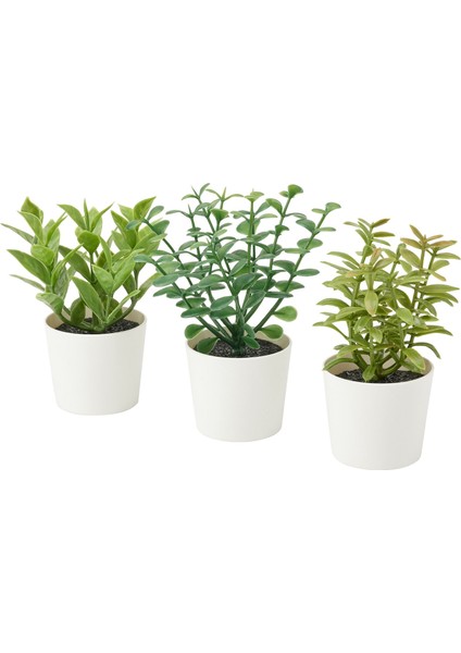 Saksılı Yapay Bitki, Yeşil, 5 Cm, Fejka