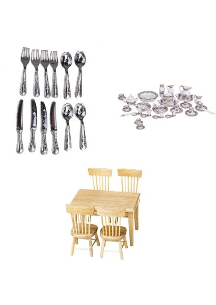 1/12 Için Kaliteli Mini Ev Aksesuarları Sofra Takımı ve Mobilyaları (Yurt Dışından)