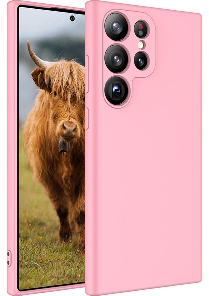 Samsung Galaxy S23 Ultra Kılıf Kamera Korumalı Içi Kadife Logosuz Mara Lansman Silinebilir Kılıf Pembe