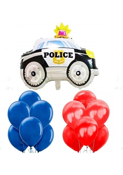 Polis Arabası Figür ve Balon Seti