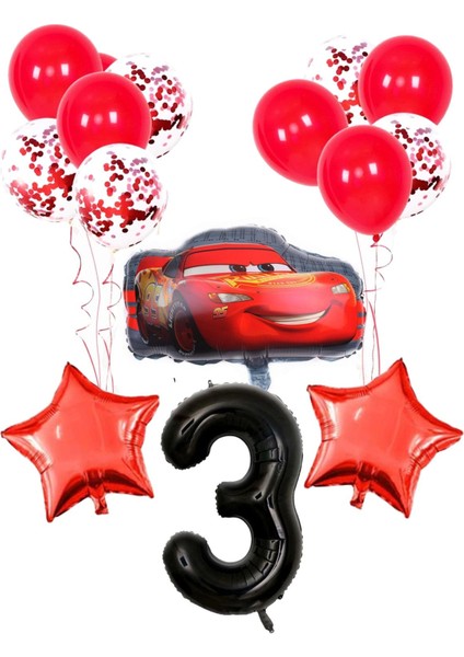 Pullu Şeffaf Balonlu Yarış Arabası Temalı Balon Seti Yaş 3