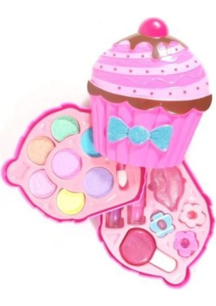 Kız Çocuk Pembe Pretty Pinky Cupcake Makyaj Güzellik Seti