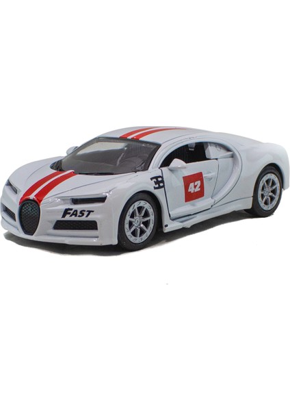 Oyuncak Araba Metal Bugatti Çek Bırak 12 cm Beyaz