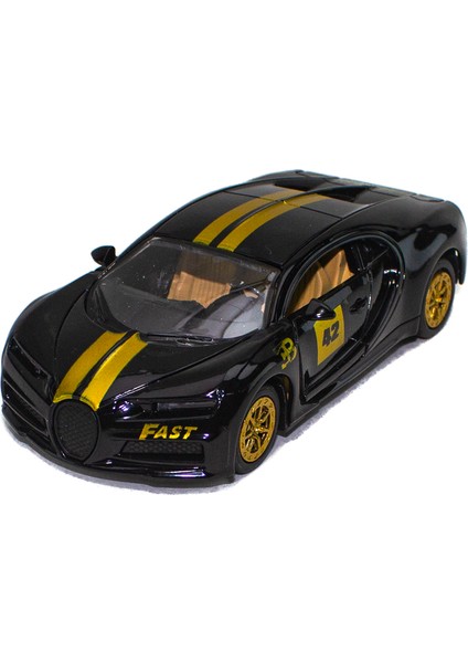 Oyuncak Araba Metal Bugatti Çek Bırak 12 cm Siyah