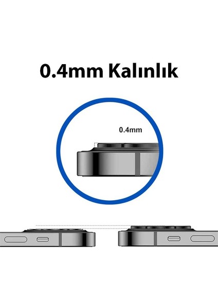0.4mm Metal iPhone 14-14 Plus Kamera Lens Koruyucu, 9h 5 Katmanlı Çizilmez Kamera Koruyucu
