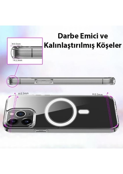 iPhone 14 6.1inç Sert Silikon Kılıf, Darbe Emici, Kamera Koruyucu Magsafe Uyumlu Kılıf fırsatları