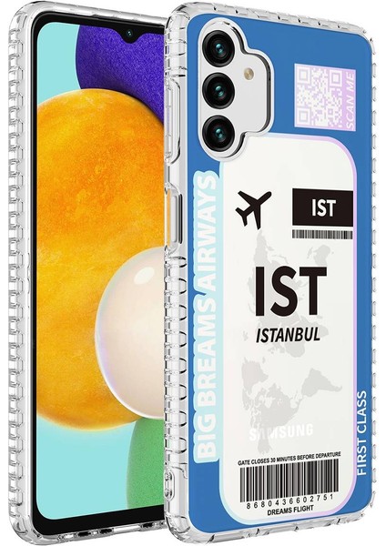 Samsung Galaxy A04S Kılıf Airbag Kenarlı Renkli Desenli Silikon Elegans Kapak