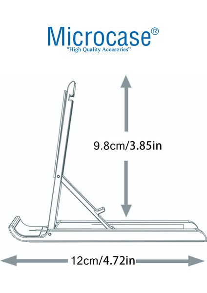 Masaüstü Katlanabilir Mandallı Telefon Tablet Tutucu Stand 6 Kademeli Siyah - AL3490
