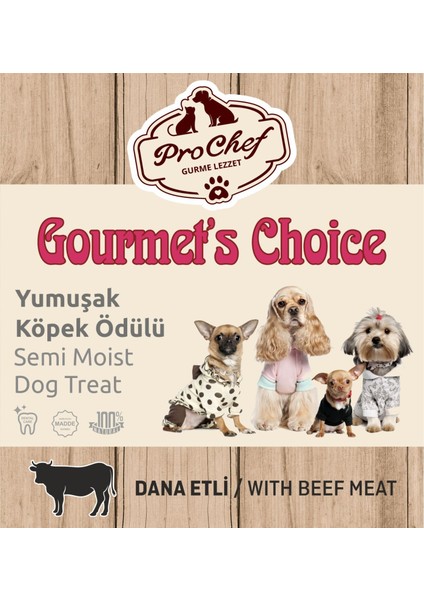 200 gr Dana Etli Gourmet's Choice Köpeklerin Eğitimi Için Yarı Yumuşak Köpek Ödül Maması