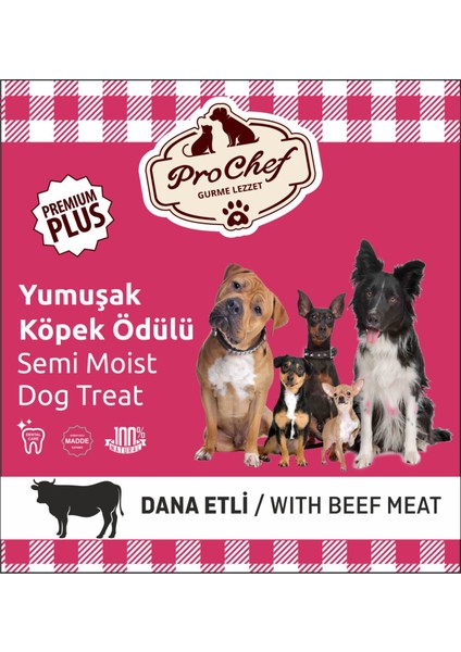 400 gr Dana Etli Premium Plus Köpeklerin Eğitimi Için Yarı Yumuşak Köpek Ödül Maması 400GR-DANA-PREMIUM-PLUS-YUMUŞAK