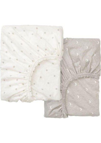 Lenast Lastikli Çarşaf Seti Beyazkahverengi 2'li