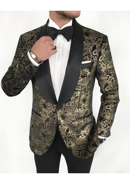Italyan Kesim Erkek Ceket Pantolon Damatlık Set Siyah T7492 modelleri