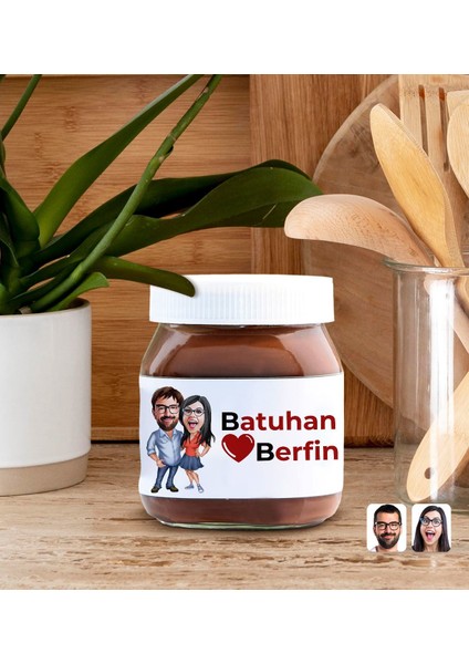 Sevgiliye Özel Isimli ve Karikatürlü Nutella 400GR., Sevgiliye Hediye, Sevgililer Günü Hediye, Doğum Günü Hediyesi-5