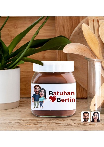 Sevgiliye Özel Isimli ve Karikatürlü Nutella 400GR., Sevgiliye Hediye, Sevgililer Günü Hediye, Doğum Günü Hediyesi-4