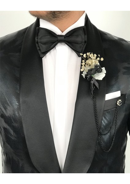 Italyan Kesim Erkek Ceket Pantolon Damatlık Set Siyah T7484 fırsatları