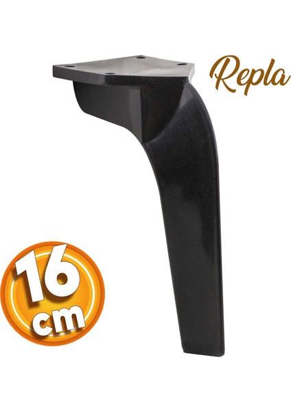 Repla Lüks Mobilya Kanepe Sehpa Tv Ünitesi Koltuk Ayağı 16 Cm Siyah Baza Ayakları