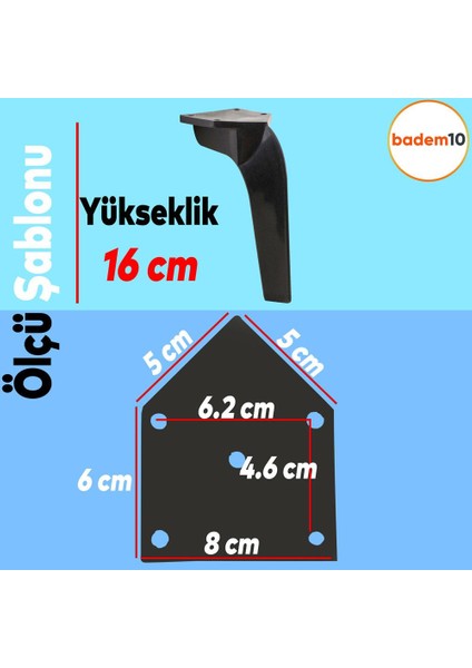 Repla Lüks Mobilya Kanepe Sehpa Tv Ünitesi Koltuk Ayağı 16 Cm Siyah Baza Ayakları fırsatları