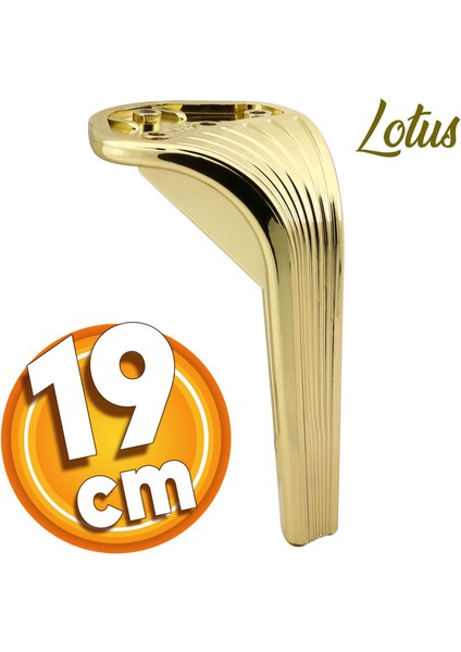 Lotus Lüks Mobilya Kanepe Sehpa Tv Ünitesi Koltuk Ayağı 19 Cm Gold Altın Baza Ayakları
