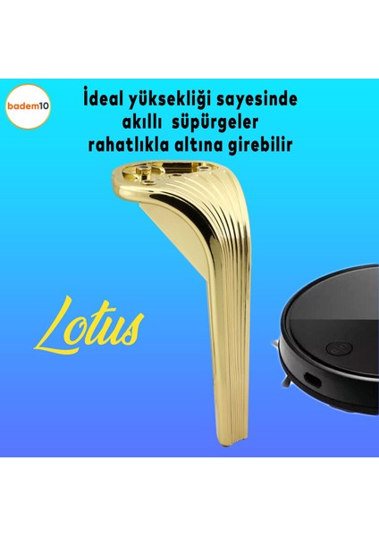 Lotus Lüks Mobilya Kanepe Sehpa Tv Ünitesi Koltuk Ayağı 23 Cm Gold Altın Baza Ayakları
