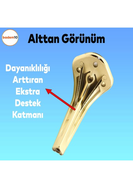 Lotus Lüks Mobilya Kanepe Sehpa Tv Ünitesi Koltuk Ayağı 23 Cm Gold Altın Baza Ayakları