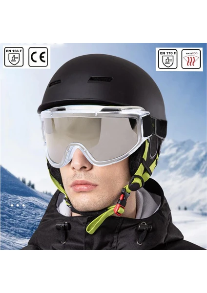 Kayak Gözlüğü Antifog Ventilli Güneş Kar Gümüş Snowboard Glasses Ekonomik Seri Gözlük