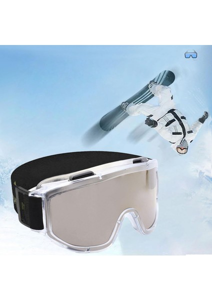 Kayak Gözlüğü Antifog Ventilli Güneş Kar Gümüş Snowboard Glasses Ekonomik Seri Gözlük