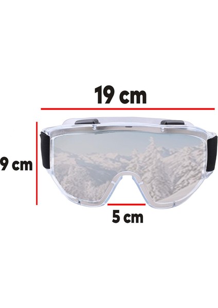 Kayak Gözlüğü Antifog Ventilli Güneş Kar Gümüş Snowboard Glasses Ekonomik Seri Gözlük