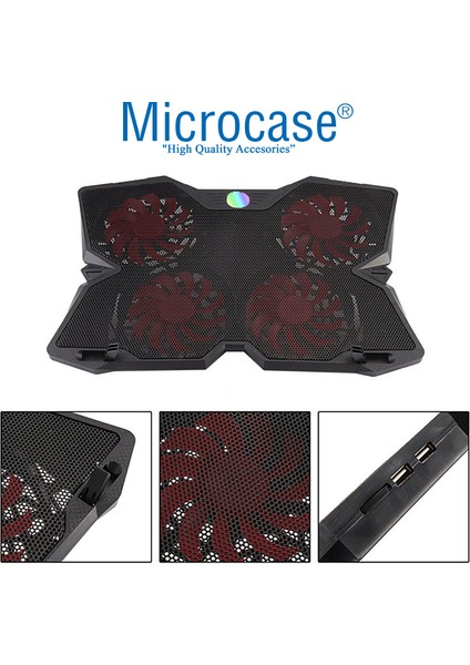 Hız Ayarlı Notebook Laptop Soğutucu Stand 4 Ledli Fan - AL3508