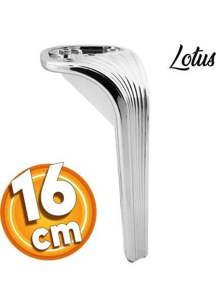 Lotus Lüks Mobilya Kanepe Sehpa Tv Ünitesi Koltuk Ayağı 16 Cm Parlak Krom Baza Ayakları