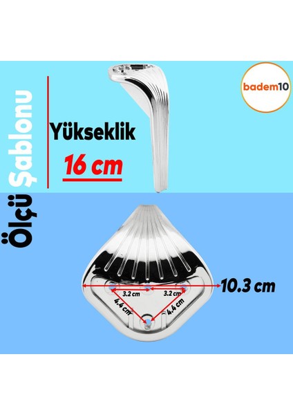 Lotus Lüks Mobilya Kanepe Sehpa Tv Ünitesi Koltuk Ayağı 16 Cm Parlak Krom Baza Ayakları fırsatları