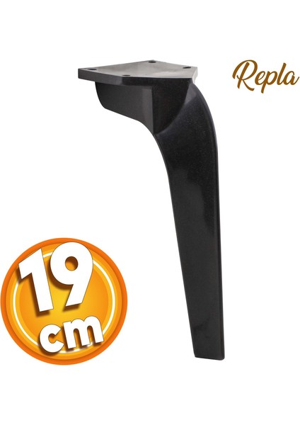 Repla Lüks Mobilya Kanepe Sehpa Tv Ünitesi Koltuk Ayağı 19 Cm Siyah Baza Ayakları