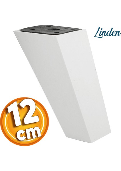 Linden Lüks Mobilya Kanepe Sehpa Tv Ünitesi Koltuk Ayağı 12 Cm Beyaz Köşeli Baza Ayakları