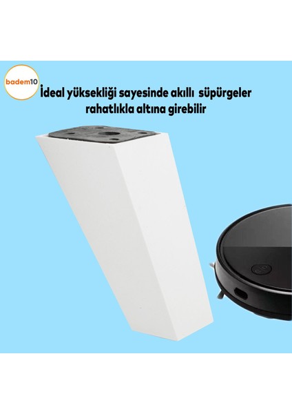 Linden Lüks Mobilya Kanepe Sehpa Tv Ünitesi Koltuk Ayağı 12 Cm Beyaz Köşeli Baza Ayakları fiyatları