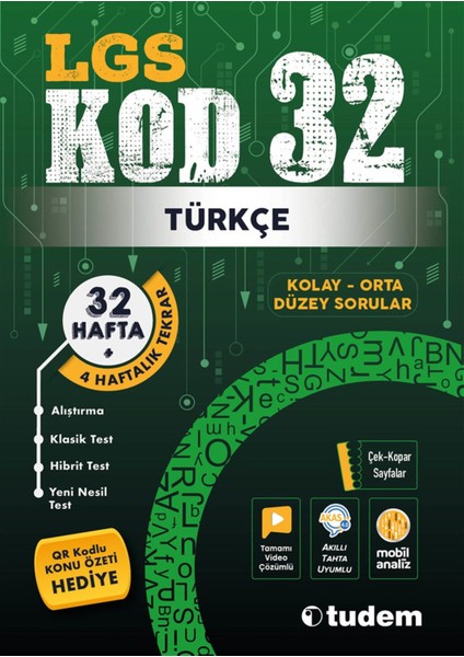 Tudem Yayınları 8. Sınıf LGS Türkçe Kod 32 - Tudem Yayınları Kod 32 Hafta
