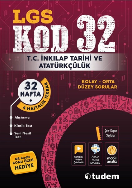 Tudem Yayınları 8. Sınıf LGS İnkılap Tarihi Kod 32 -Tudem Yayınları Kod 32 Hafta