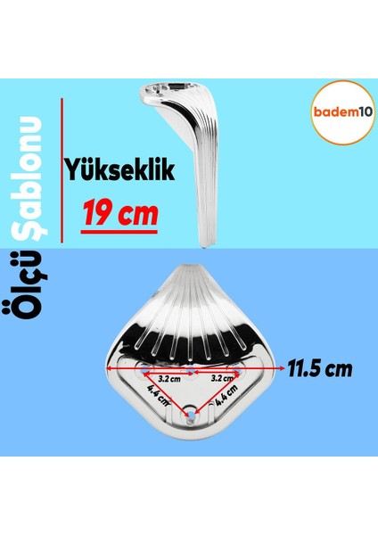 Lotus Lüks Mobilya Kanepe Sehpa Tv Ünitesi Koltuk Ayağı 19 Cm Parlak Krom Baza Ayakları fırsatları
