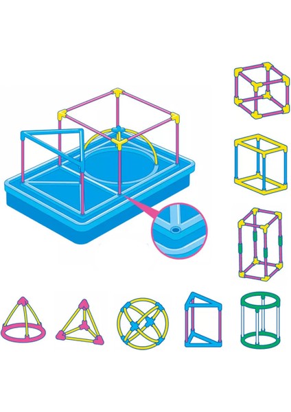 Montessori Geometri Öğretim Modeli 3D Oyuncak Hediyesi Çocuklar Montaj Kitleri (Yurt Dışından)