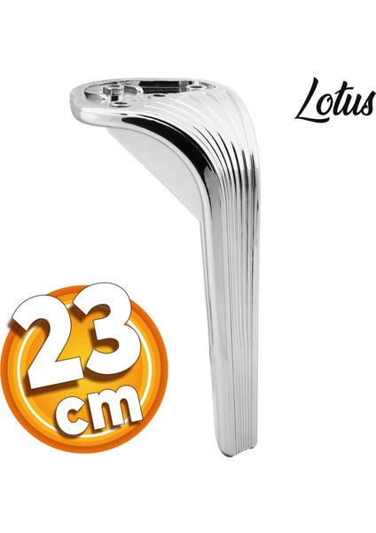 Lotus Lüks Mobilya Kanepe Sehpa Tv Ünitesi Koltuk Ayağı 23 Cm Parlak Krom Baza Ayakları