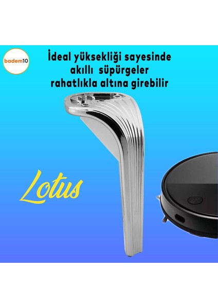 Lotus Lüks Mobilya Kanepe Sehpa Tv Ünitesi Koltuk Ayağı 23 Cm Parlak Krom Baza Ayakları