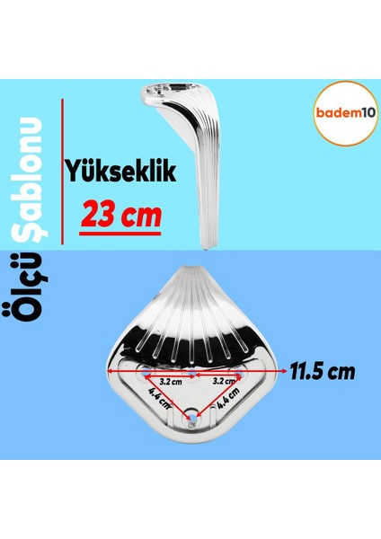 Lotus Lüks Mobilya Kanepe Sehpa Tv Ünitesi Koltuk Ayağı 23 Cm Parlak Krom Baza Ayakları