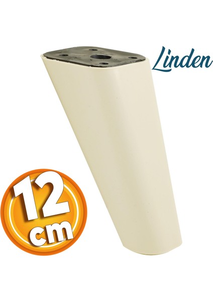 Linden Lüks Mobilya Kanepe Sehpa Tv Ünitesi Koltuk Ayağı 12 Cm Krem Oval Baza Ayakları