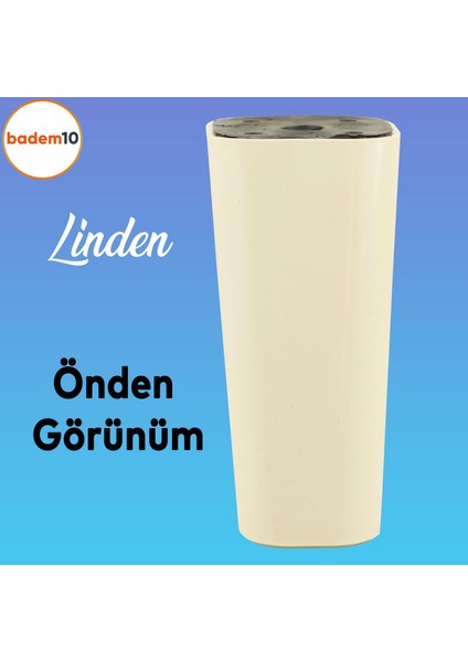 Linden Lüks Mobilya Kanepe Sehpa Tv Ünitesi Koltuk Ayağı 12 Cm Krem Oval Baza Ayakları