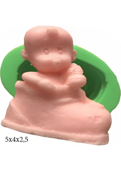 Bebek Modeli Silikon Şeker Hamuru Dekor, Sabun, Saksı ve Mum Kalıbı