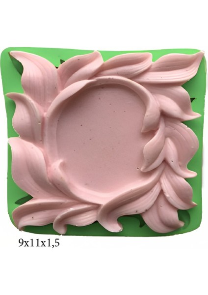 Çerçeve Modeli Silikon Şeker Hamuru Dekor, Sabun, Saksı ve Mum Kalıbı