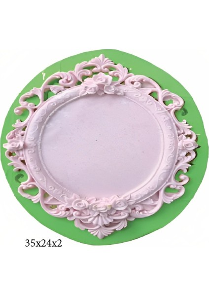 Çerçeve Modeli Silikon Şeker Hamuru Dekor, Sabun, Saksı ve Mum Kalıbı